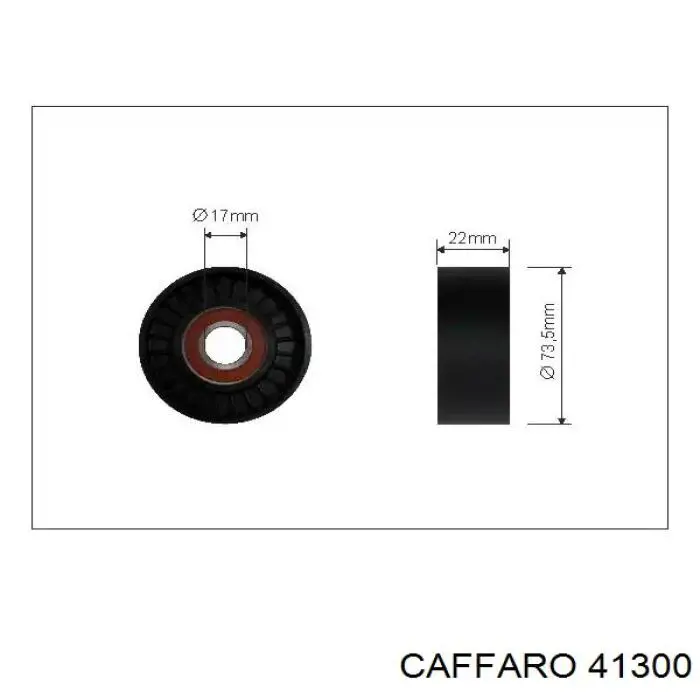 Купити 41300 Caffaro Ролик приводного ременя, паразитний