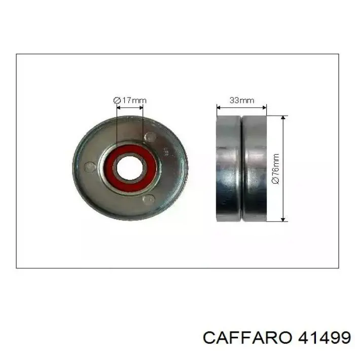 Ролик натягувача приводного ременя CAFFARO 41499