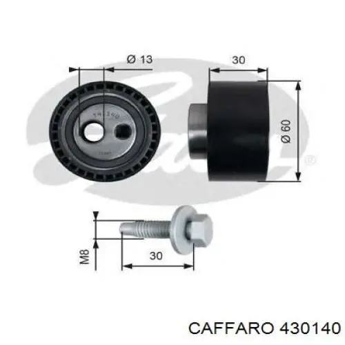 430140 Caffaro ролик натягувача ременя грм