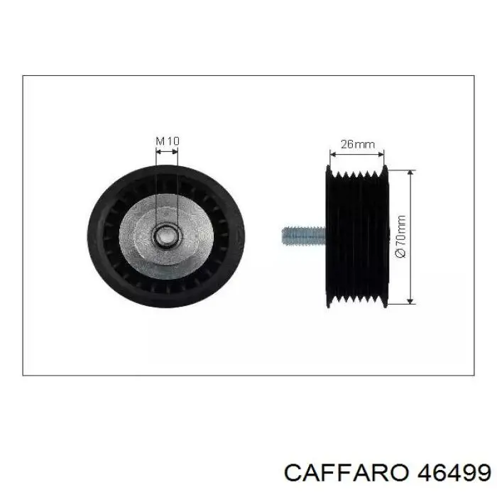 Купити 46499 Caffaro Ролик приводного ременя, паразитний