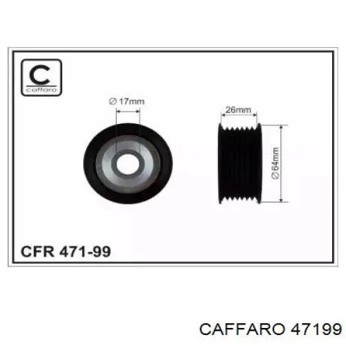 Купити 47199 Caffaro Ролик приводного ременя, паразитний