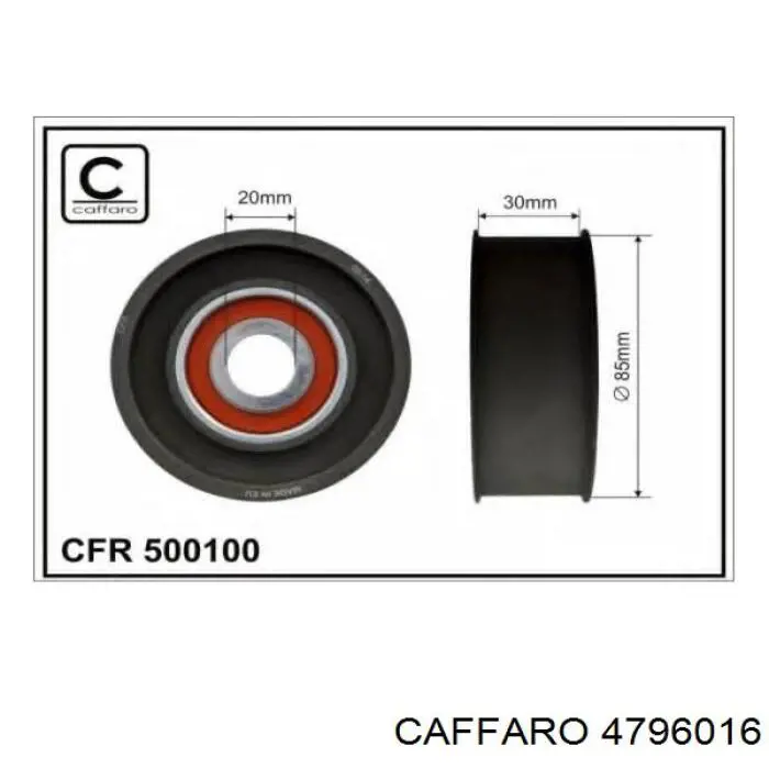 Купити 4796016 Caffaro Ролик приводного ременя, паразитний