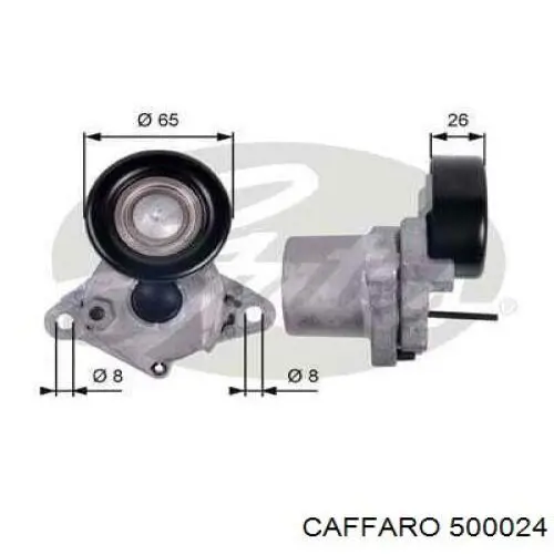 Ролик натягувача приводного ременя Caffaro 500024