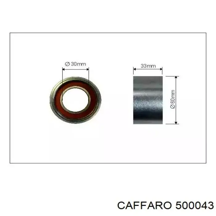 Ролик натяжителя ременя газорозподілу Caffaro 500043 ціна, від 8.77 USD