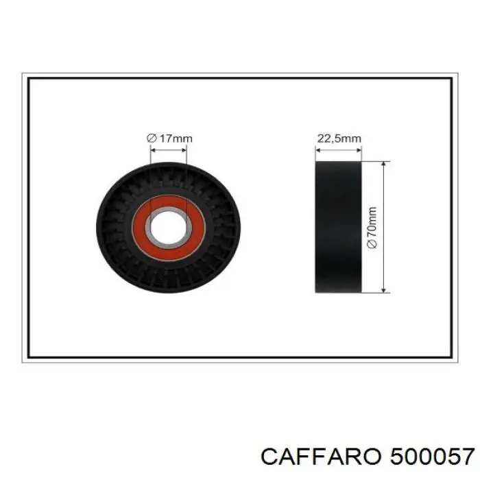 Ролик натягувача приводного ременя CAFFARO 500057