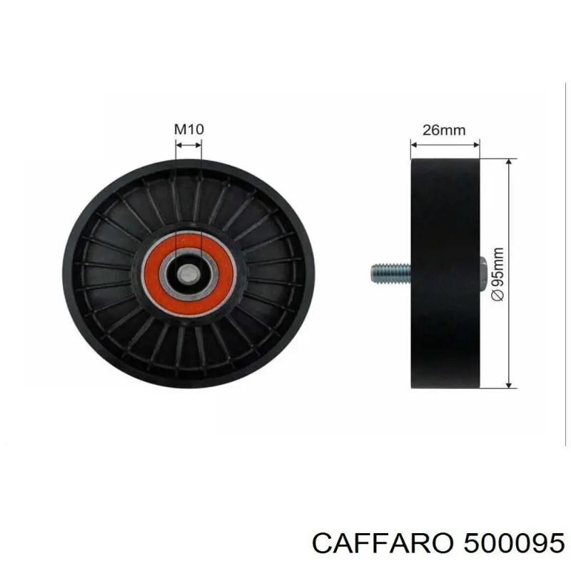 Купити 500095 Caffaro Ролик приводного ременя, паразитний