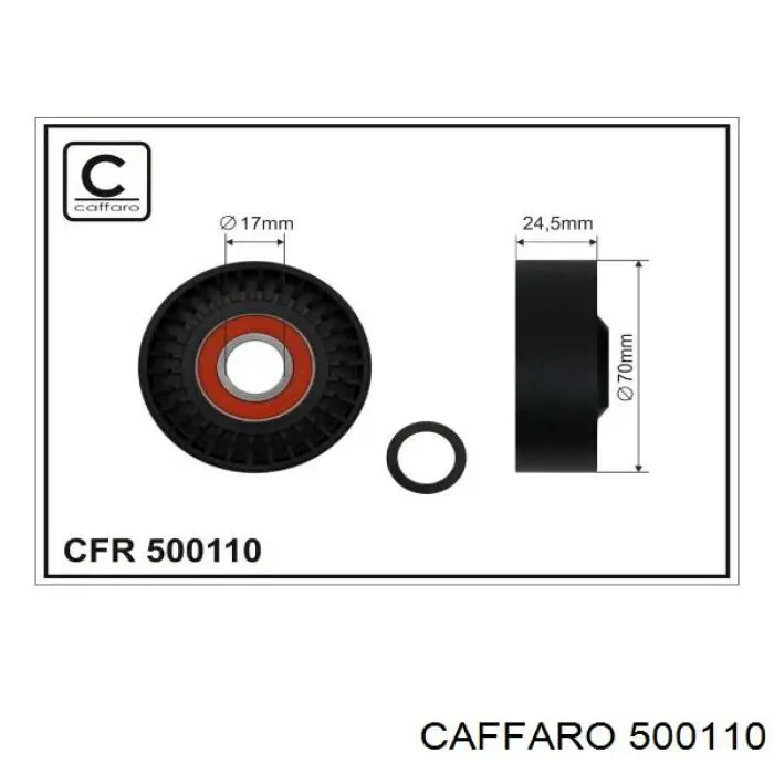 500110 Caffaro ролик натягувача приводного ременя