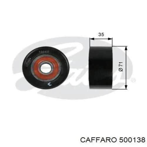 Купити 500138 Caffaro Ролик приводного ременя, паразитний