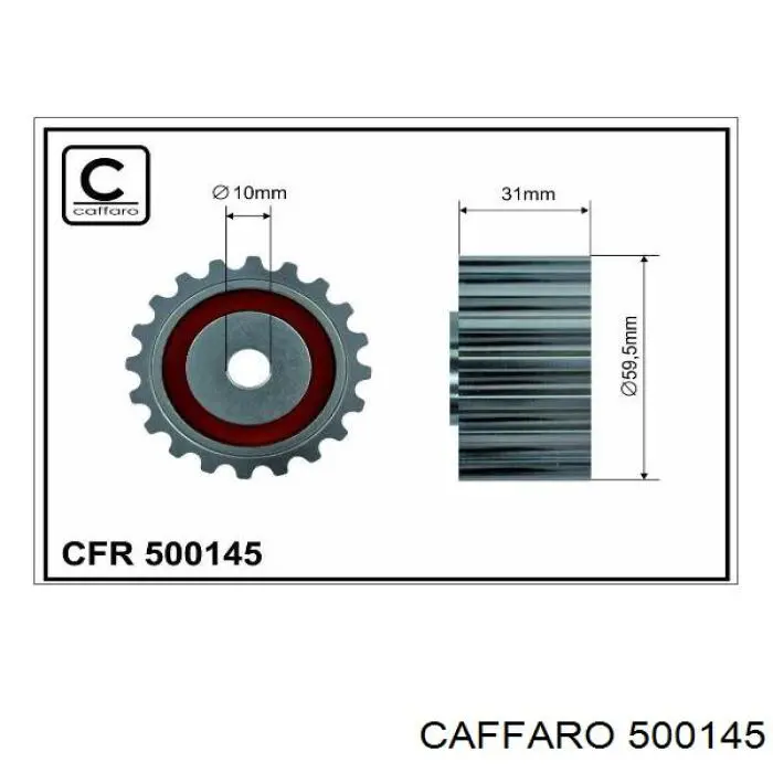 500145 Caffaro ролик ременя грм, паразитний