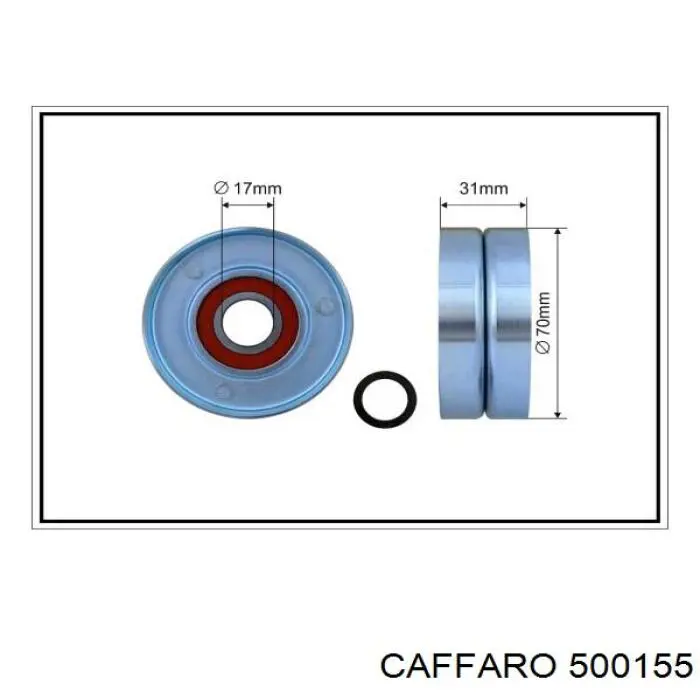 500155 Caffaro Ролик натяжителя ременя агрегатів