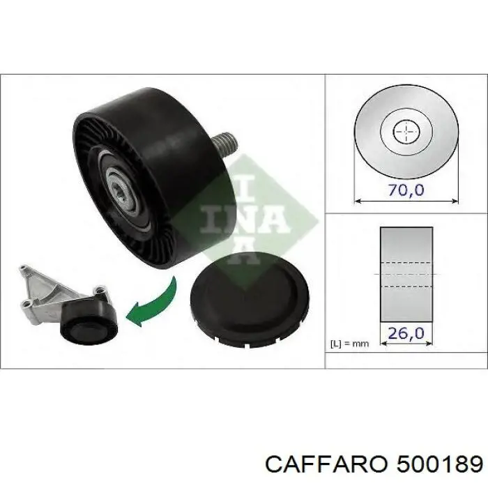 Купити 500189 Caffaro Ролик приводного ременя, паразитний