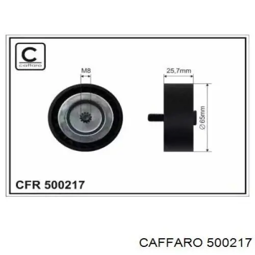 Купити 500217 Caffaro Ролик приводного ременя, паразитний