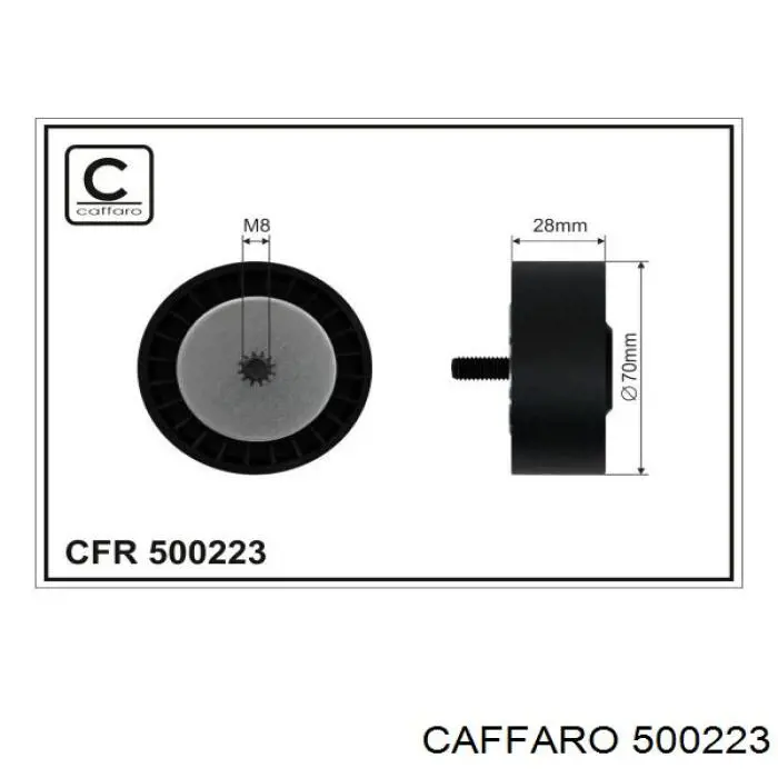 500223 Caffaro ролик приводного ременя, паразитний