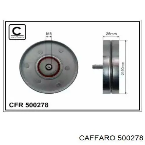 Купити 500278 Caffaro Ролик приводного ременя, паразитний