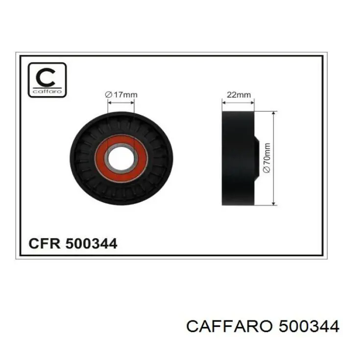 500344 Caffaro ролик натягувача приводного ременя
