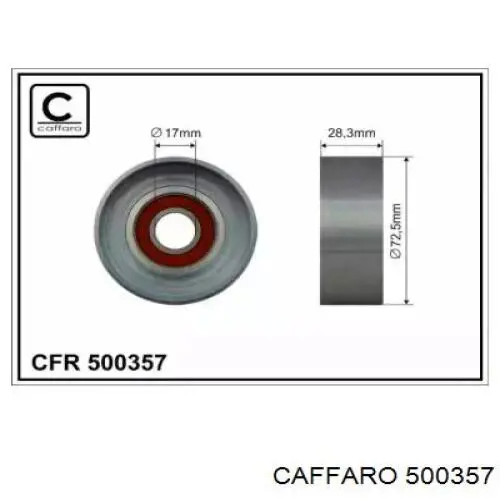 Купити 500357 Caffaro Ролик приводного ременя, паразитний