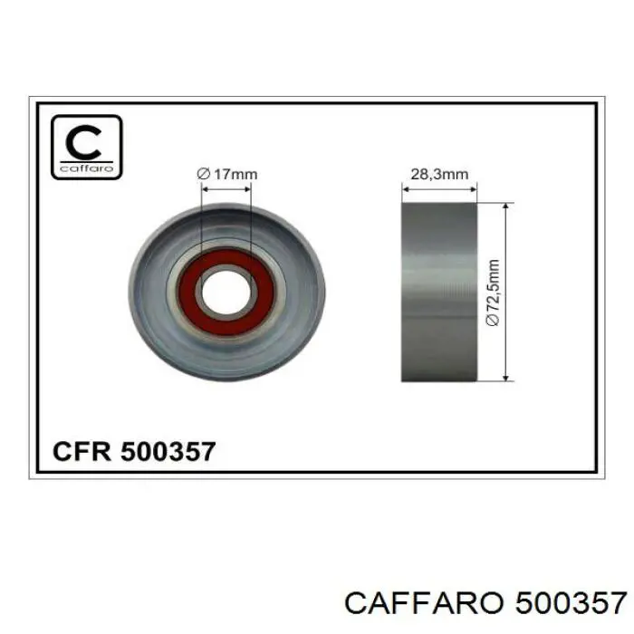 500357 Caffaro ролик приводного ременя, паразитний