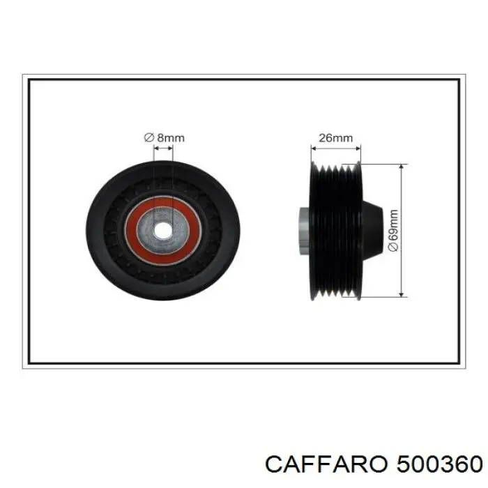 Ролик приводного ременя, паразитний 500360 Caffaro