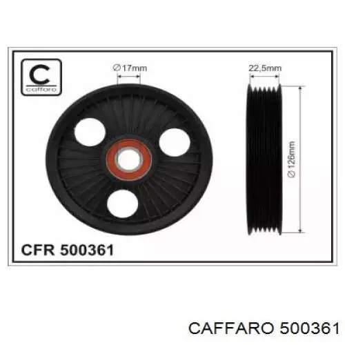 Купити 500361 Caffaro Ролик приводного ременя, паразитний