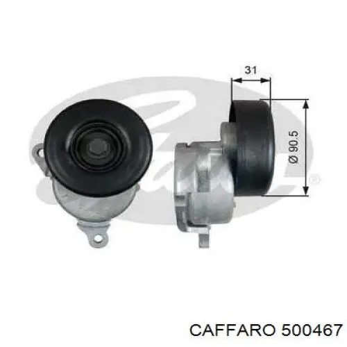 Ролик натягувача приводного ременя CAFFARO 500467