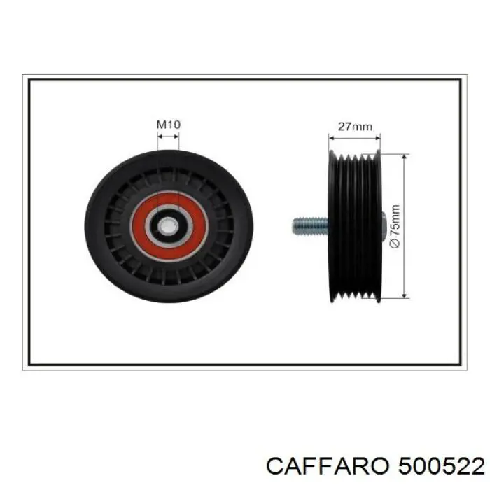 Купити 500522 Caffaro Ролик приводного ременя, паразитний