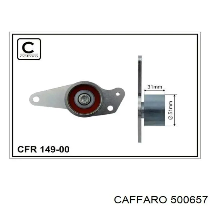 Купити 500657 Caffaro Ролик приводного ременя, паразитний
