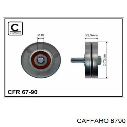 6790 Caffaro ролик приводного ременя, паразитний
