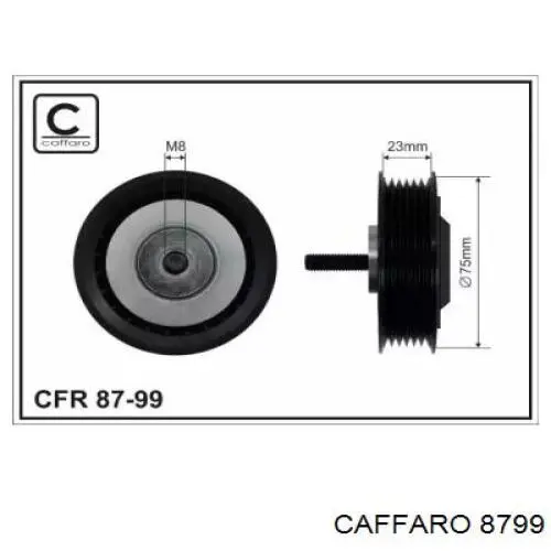 8799 Caffaro ролик натягувача приводного ременя