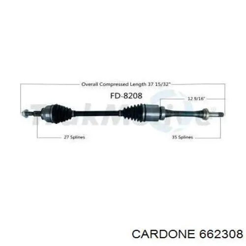 Піввісь передня, права Ford TX1178 ціна, від 49.93 USD