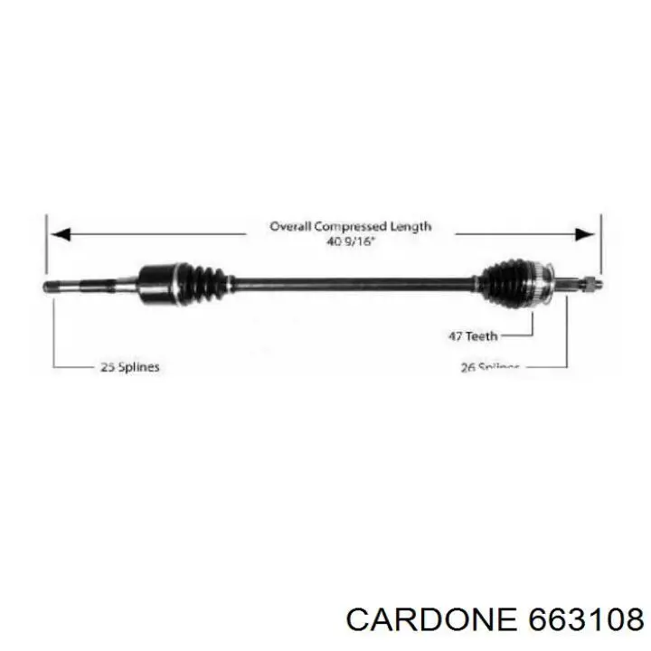663108 Cardone Привід передній правий