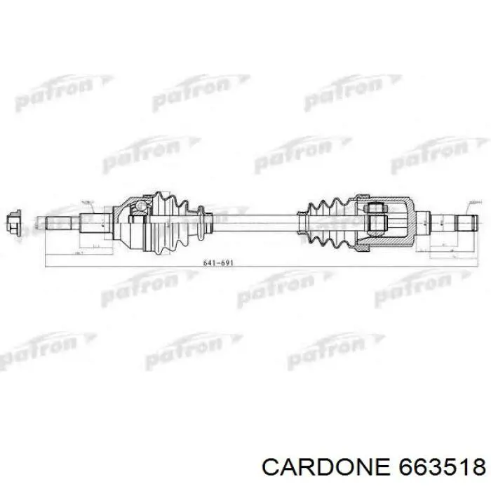 663518 Cardone Привід лівий