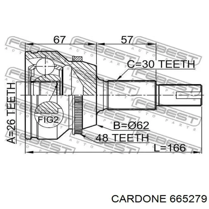 Привід передній лівий Cardone 665279 ціна, від 105.66 USD