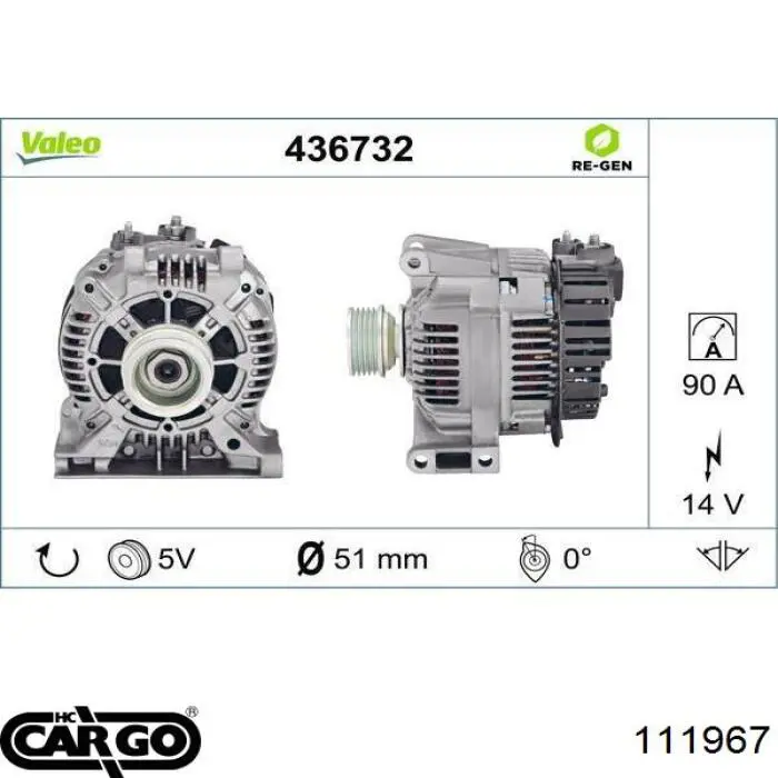 Генератор Cargo 111967 ціна, від 117.39 USD