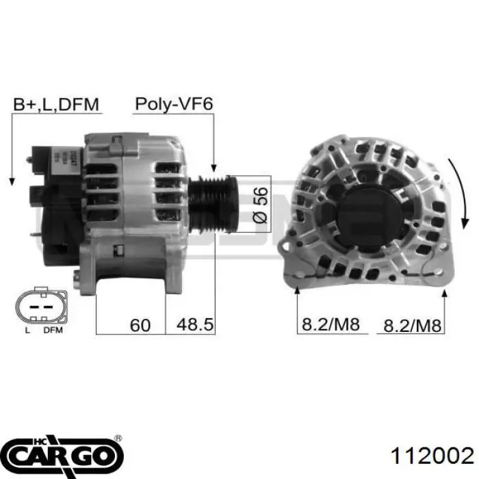 Генератор Cargo 112002 ціна, від 63.34 USD