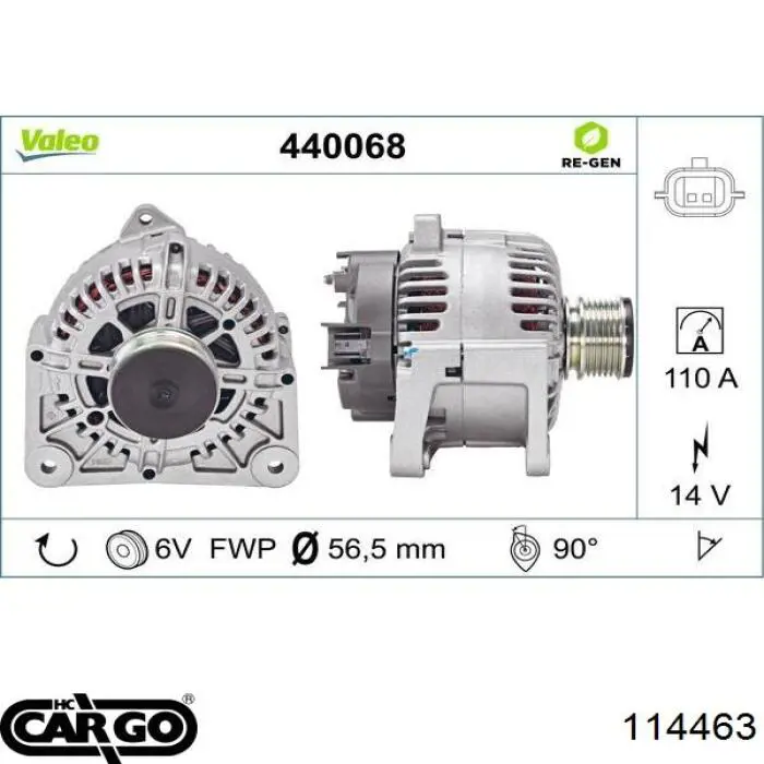 Генератор Renault (RVI) CA1860IR ціна, від 61.32 USD