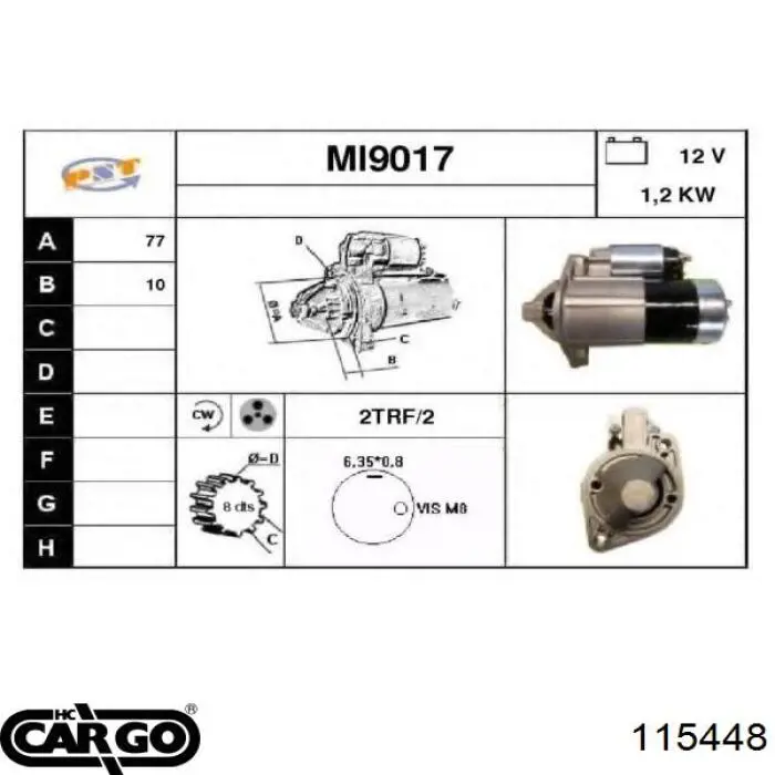 115448 Cargo Стартер двигуна