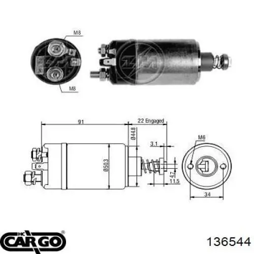 136544 Cargo Тягове реле стартера