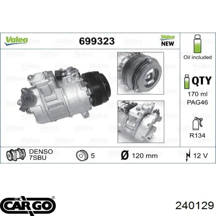Компресор кондиціонера 240129 Cargo