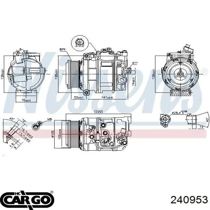 Компресор кондиціонера 240953 Cargo