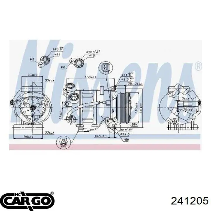 Компресор кондиціонера 241205 Cargo