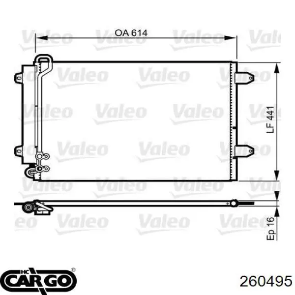 Радіатор кондиціонера 260495 Cargo