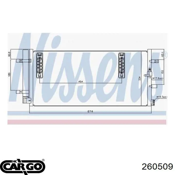 Конденсатор кондиціонера Cargo 260509 ціна, від 61.27 USD