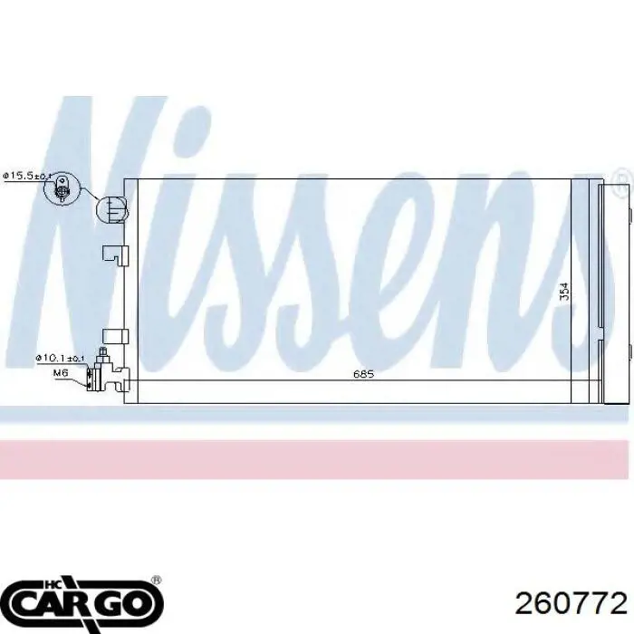 Конденсатор кондиціонера Cargo 260772 ціна, від 94.48 USD