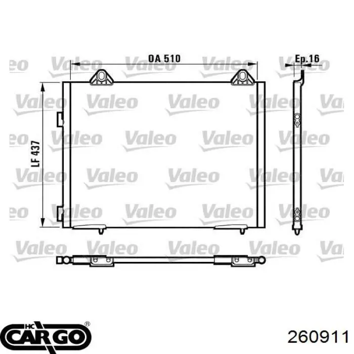 Радіатор кондиціонера 260911 Cargo