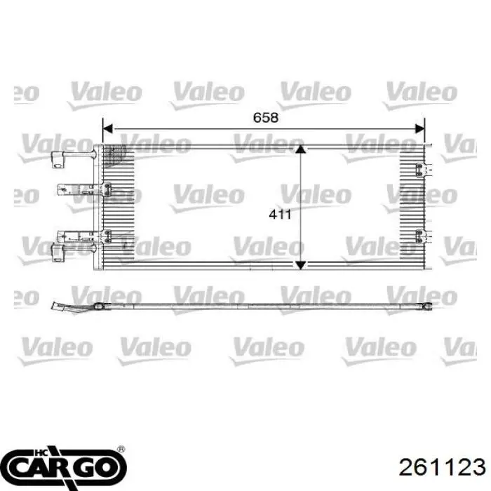 Радіатор кондиціонера 261123 Cargo
