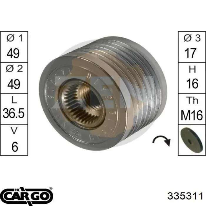 Бендикс стартера 335311 Cargo