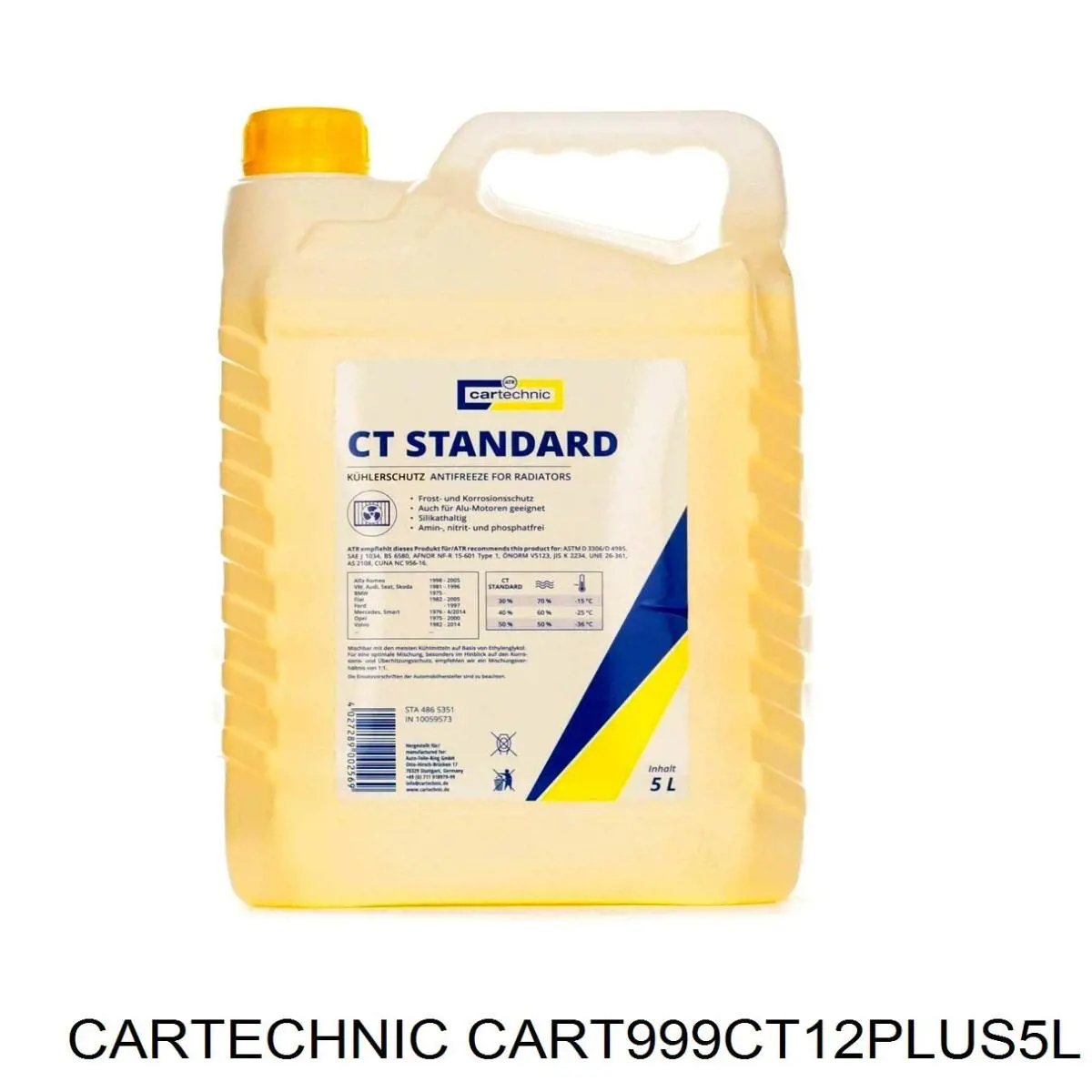Антифріз CART999CT12PLUS5L Cartechnic