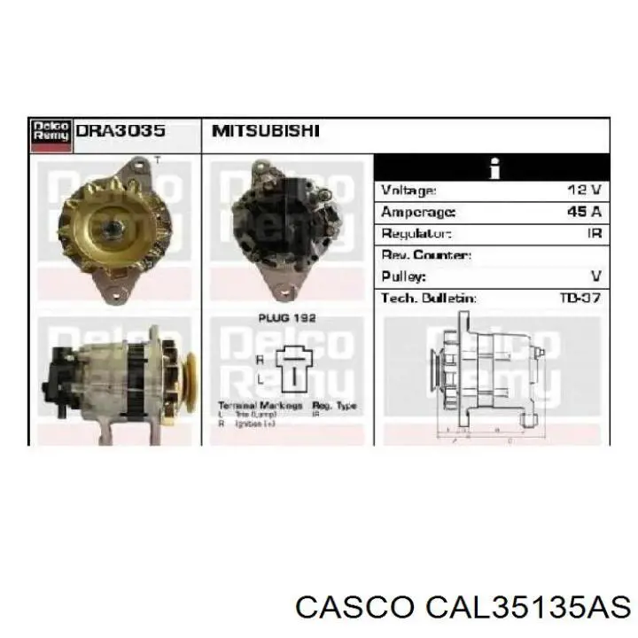 Генератор Casco CAL35135AS ціна, від 166.43 USD