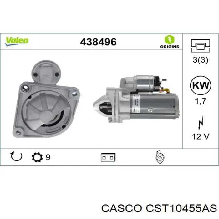 CST10455AS Casco Стартер двигуна