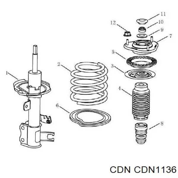 Опора амортизатора переднього CDN1136 CDN